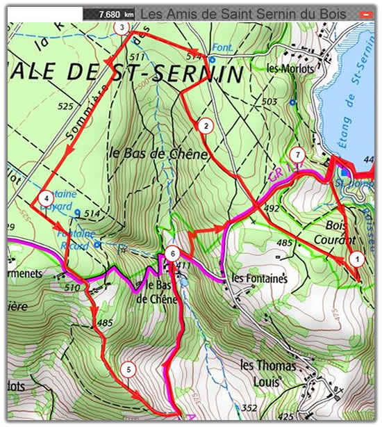 cartes de randonnées de l'association Les Amis de Saint Sernin du Bois